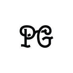 PG monogram logo design letter text name symbol monochrome logotype alphabet character simple logo