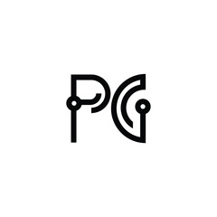 PG monogram logo design letter text name symbol monochrome logotype alphabet character simple logo