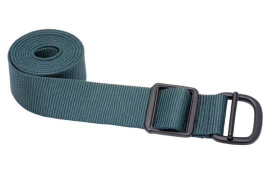 Teal nylon webbing belt isolated with transparent background
