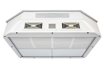 White ceiling mounted air conditioning unit isolated with transparent background