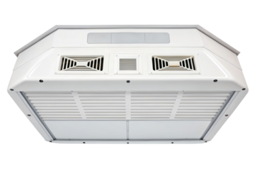 White ceiling mounted air conditioning unit isolated with transparent background