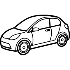 Sleek EV Line Art Vector Concept