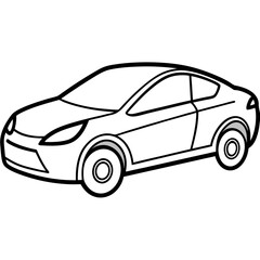 Sleek EV Line Art Vector Concept