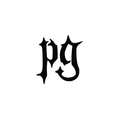 PG monogram logo design letter text name symbol monochrome logotype alphabet character simple logo