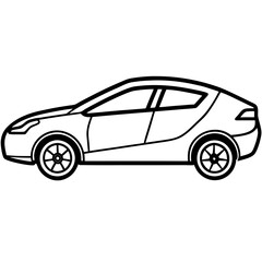 Sleek EV Line Art Vector Concept