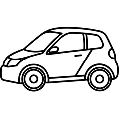 Sleek EV Line Art Vector Concept