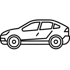 Fototapeta premium Sleek EV Line Art Vector Concept