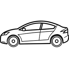 Sleek EV Line Art Vector Concept