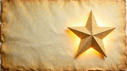 Fototapeta premium Illuminated Star on Antique Parchment A Symbol of Hope and Guidance for the Future