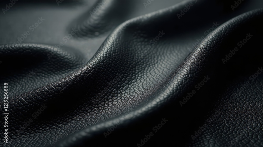 Aufkleber Dark, textured leather surface with subtle folds and shadows creating a dramatic and luxurious feel