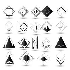 Set Creative logo design modern geometric style symbol design elements