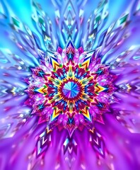 Fototapeta premium Vibrant Kaleidoscope Crystal Abstract Wallpaper