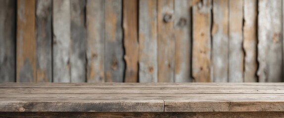 Fototapeta premium Wooden Tabletop with Text Space Rustic Flooring High Quality Image Ideal for Backgrounds and Product Displays.