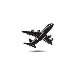 Black silhouette airplane vector
