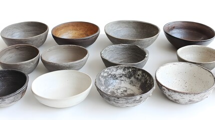 Collection of Rustic Handmade Ceramic Bowls