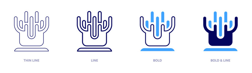 Coral icon in 4 different styles. Thin Line, Line, Bold, and Bold Line. Duotone style. Editable stroke