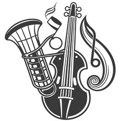 Line art of musical instrument High Quality Editable Vector Design and illustration