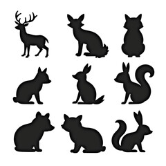 silhouettes of different animals in black