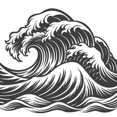 Powerful ocean waves High Quality Editable Vector Design and illustration