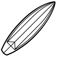 Stylish Surfboard Outline Vector