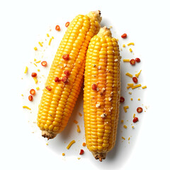Elote: grilled corn coated in mayonnaise, cheese, and chili powder. Generative AI