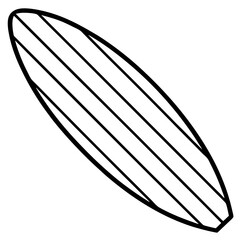 Stylish Surfboard Outline Vector