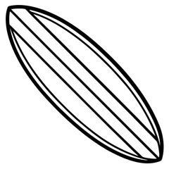 Stylish Surfboard Outline Vector