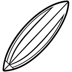 Stylish Surfboard Outline Vector