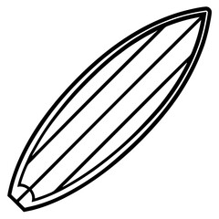 Stylish Surfboard Outline Vector