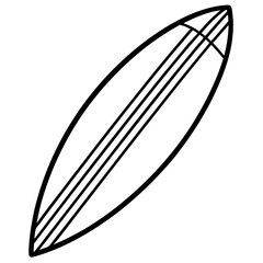 Stylish Surfboard Outline Vector