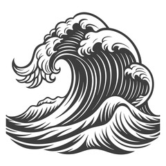 stylized waves crashing capturing the essence High Quality Editable Vector Design and illustration