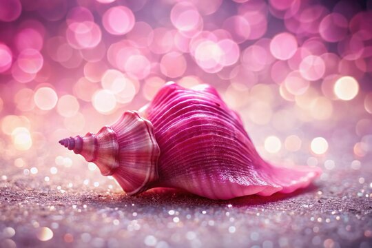 Pink Seashell on Pink Background - High Resolution Stock Photo