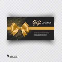 Gift vouchers with ribbons. Elegant template for a festive gift card, coupon and certificate. Discount Coupon Template Vector Illustration