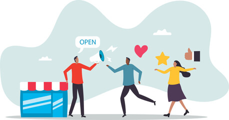 Customer loyalty or retention, marketing strategy for return customer, CRM to increase sale and satisfaction.business concept.flat character.