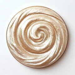 Swirled golden shimmer cream, luxurious texture, perfect for cosmetic or beauty product advertising.