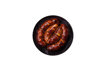 Delicious sausage with salt, spices and herbs