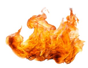 fire flames isolated on white