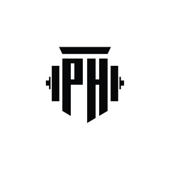 PH monogram logo design letter text name symbol monochrome logotype alphabet character simple logo