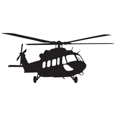 helicopter silhouette vector graphic, copter icon vector illustration