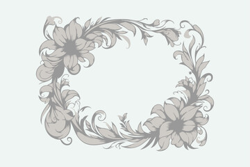 Vector illustration of a retro floral wreath.