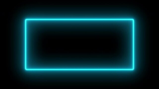 Animated cool electric neon blue laser text box animate on and off [4K]