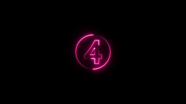 Top five countdown animation text.Neon line Count_Up and Countdown concept 01 up to 05.simple any thing Start concept