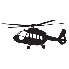 helicopter silhouette vector graphic, copter icon vector illustration