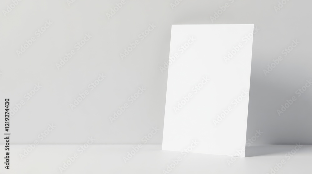 Aufkleber blank vertical paper mockup on neutral background for design presentations and branding purposes