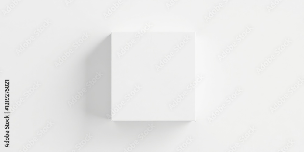 Poster Clean, Blank Rectangular Box Mockup on a White Background for Design Presentation and Branding Applications