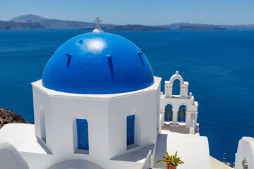 Dome of the church in Oia,Santorini,Greece