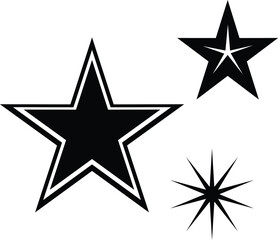 Obraz premium Black Starburst Shapes Set Graphic Design Elements Modern Simple Vector Illustration Perfect for Branding Projects and 