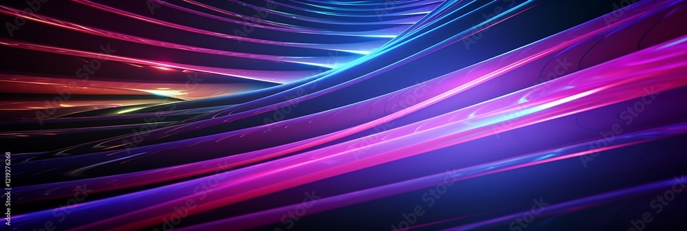 Poster abstract neon swirl: vibrant, glowing neon lines twist and swirl in an abstract composition, creatin
