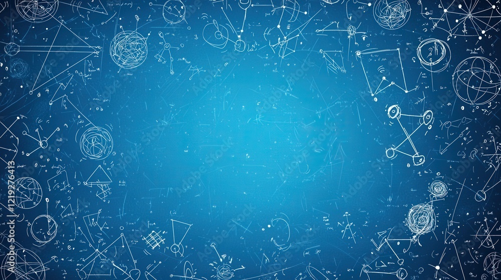 Poster scientific patterns and formulas background design