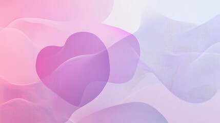 Soft and dreamy background with flowing pink and purple hues, featuring a prominent heart - shaped element, ideal for Valentine's Day - related designs.